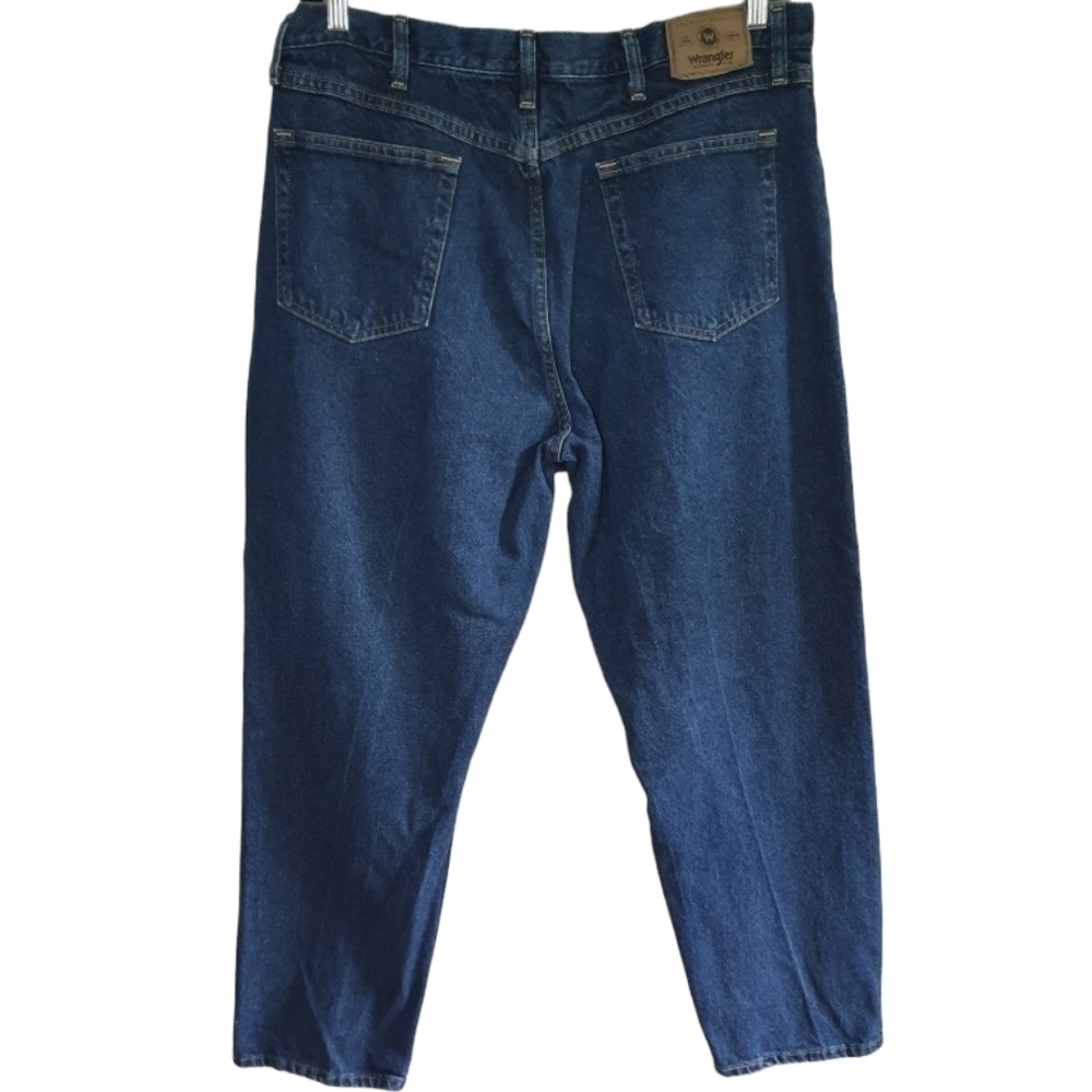 WRANGLER Vintage Relaxed Fit Denim Jeans Dark Wash Blue Mens Size‎ 40×30 Western